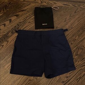 Hugo boss swim trunks with buckles and bag NWOT